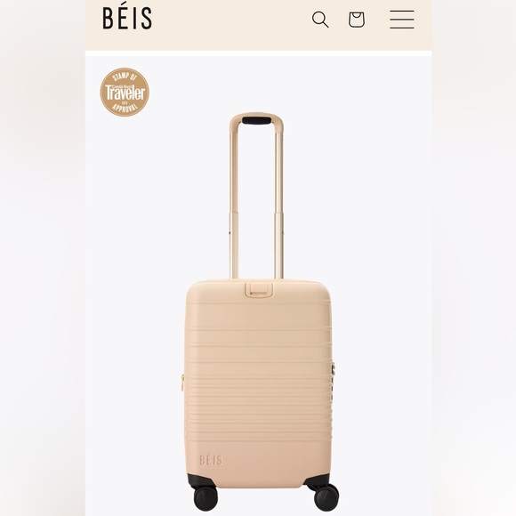 BEIS Handbags - BÉIS Beige Carry On Suitcase